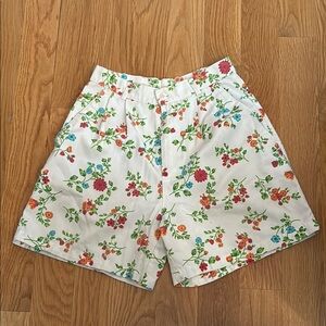 90s Vintage Floral Print Shorts Medium Flora